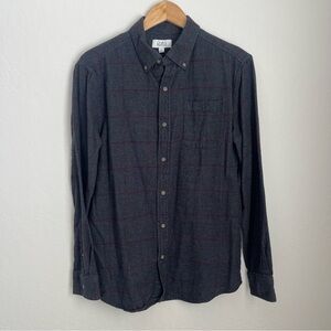 Croft & Barrow Men’s Gray Plaid Long Sleeve Flannel Button Up Shirt Size Medium
